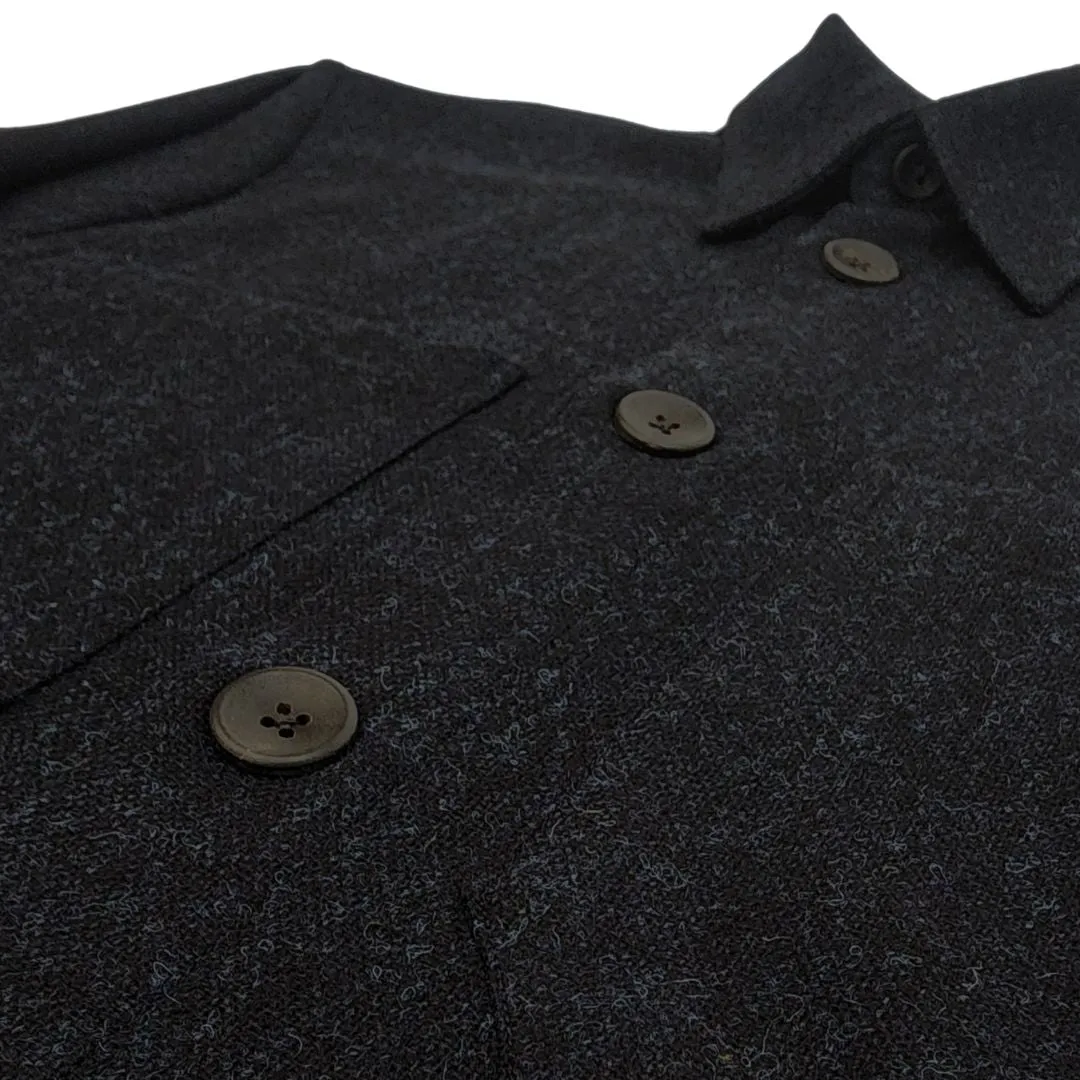 Navy Indigo Melange Wool Overshirt