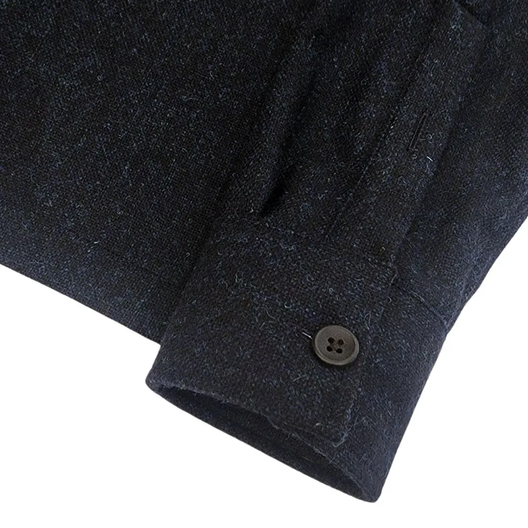 Navy Indigo Melange Wool Overshirt