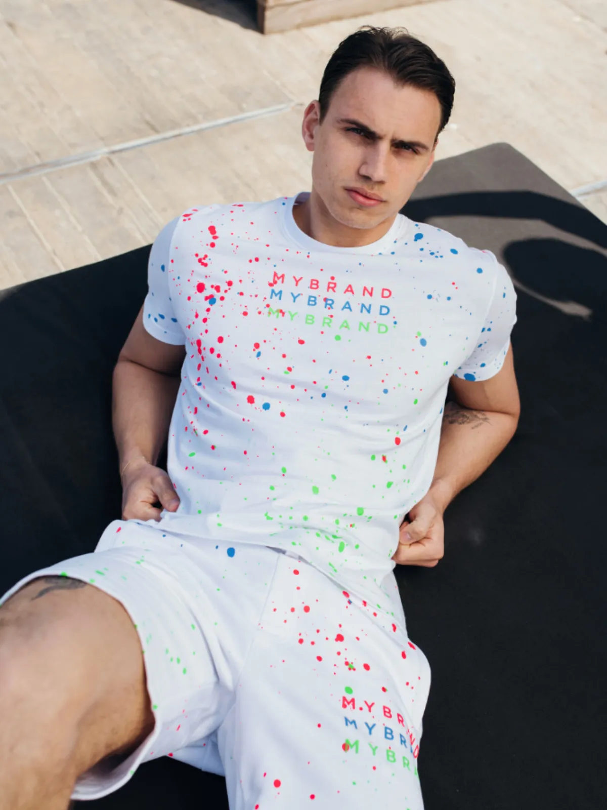 Neon Paint Splash MB Tshirt White | WHITE