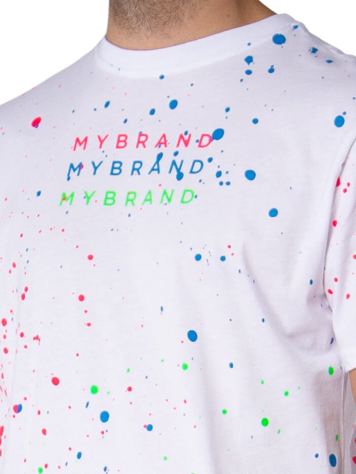 Neon Paint Splash MB Tshirt White | WHITE