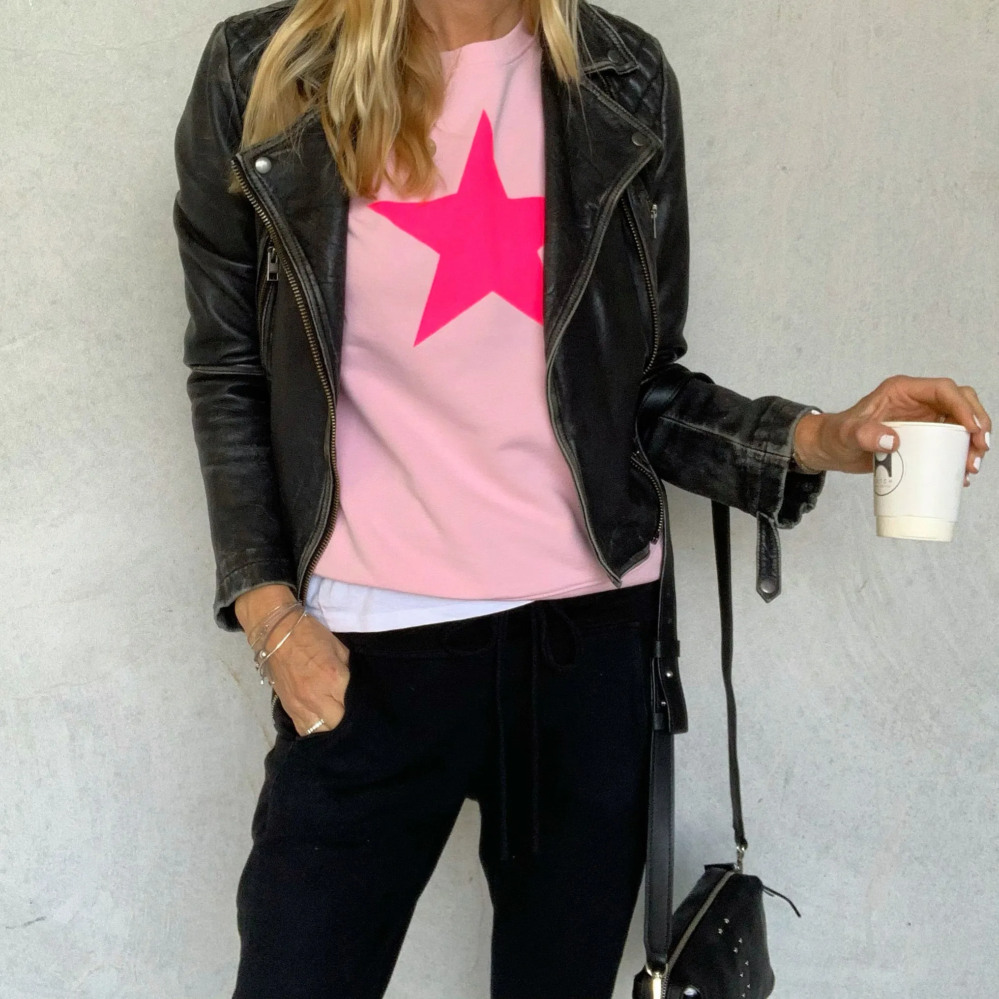 Neon pink star sweatshirt *SALE*