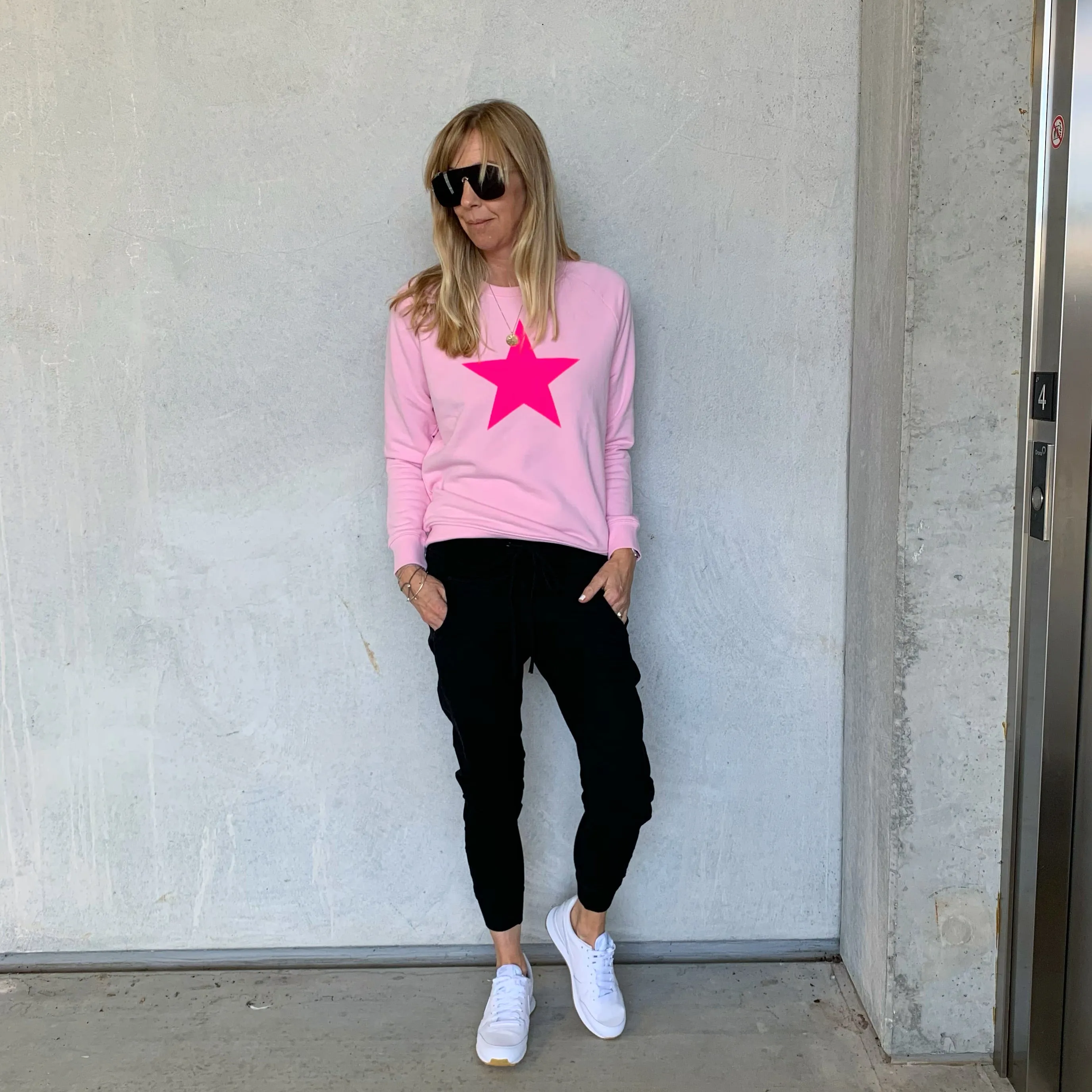 Neon pink star sweatshirt *SALE*