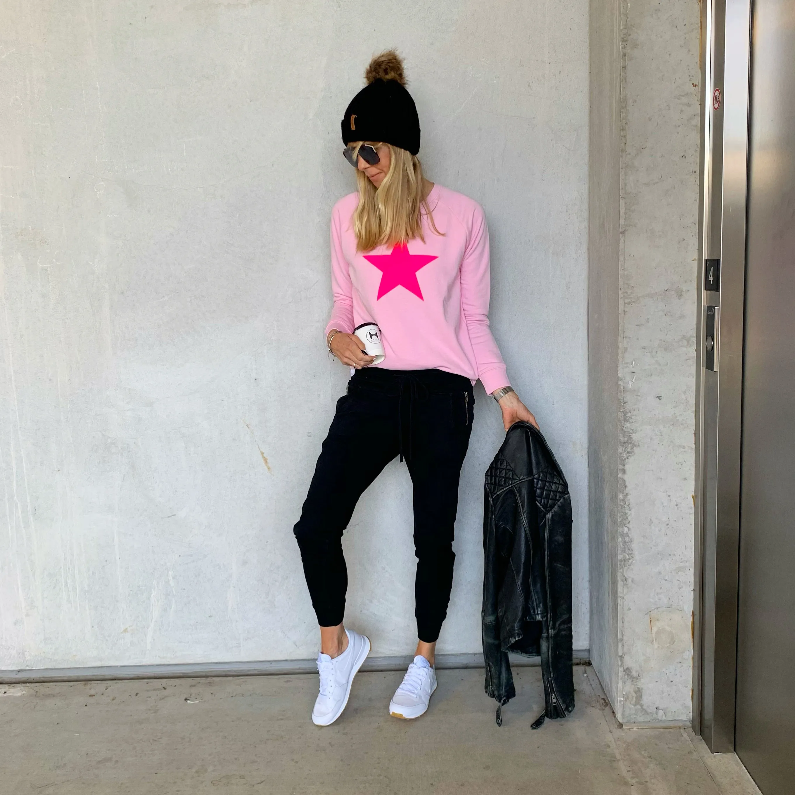 Neon pink star sweatshirt *SALE*