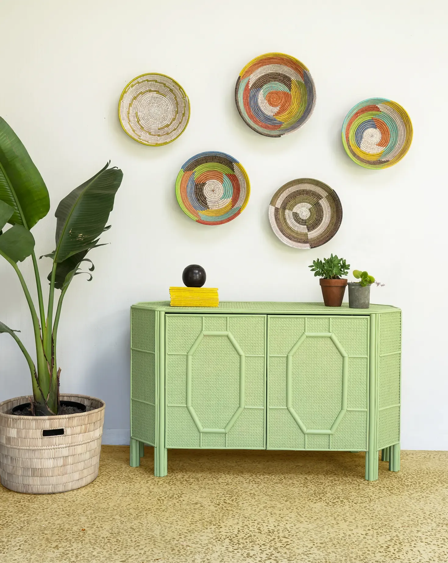 Octagon Rattan Sideboard