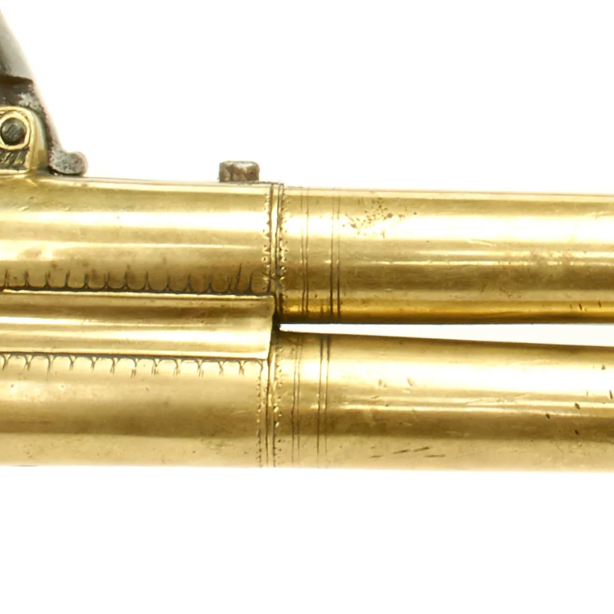 Original British Napoleonic Wars Flintlock Volley Pistol Cased Set Named to Captain James Saumarez