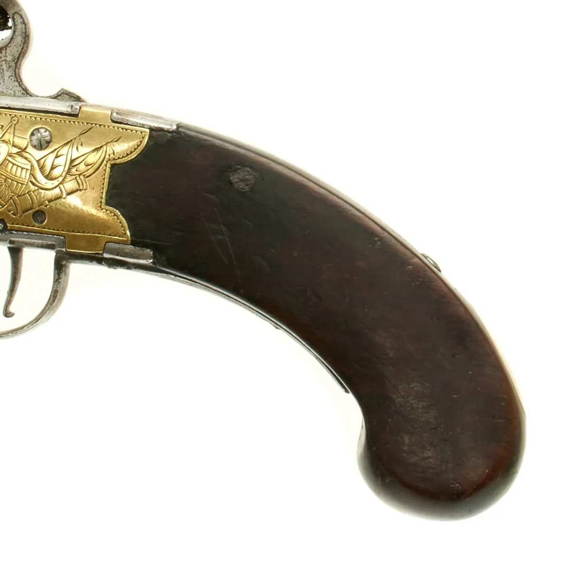 Original British Napoleonic Wars Flintlock Volley Pistol Cased Set Named to Captain James Saumarez