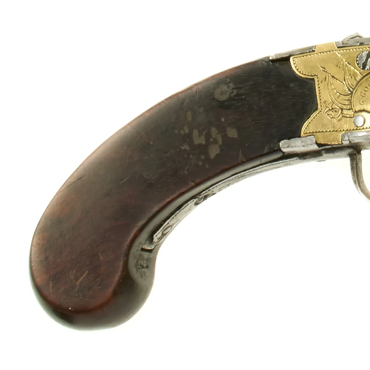 Original British Napoleonic Wars Flintlock Volley Pistol Cased Set Named to Captain James Saumarez