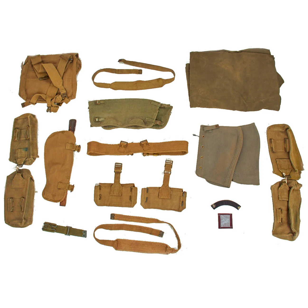 Original WWII British & Commonwealth Army Issue P37 Field Gear Lot - 20 Items