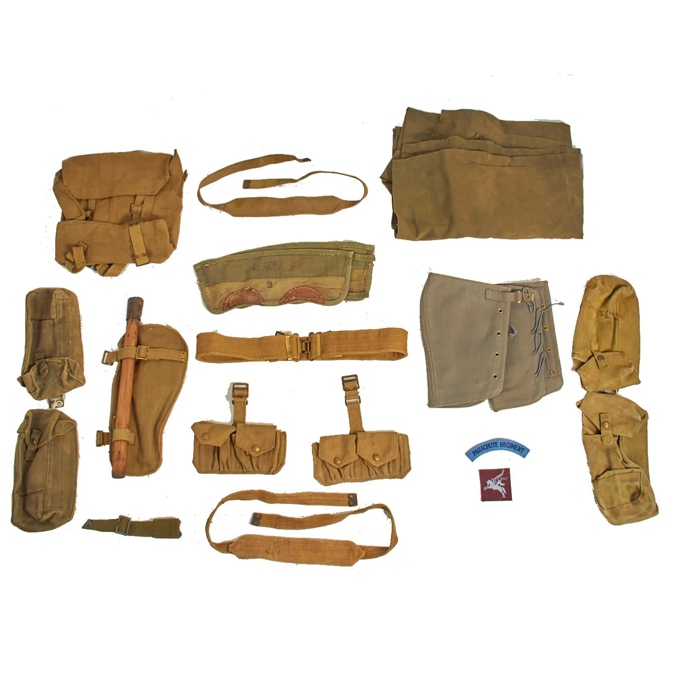 Original WWII British & Commonwealth Army Issue P37 Field Gear Lot - 20 Items