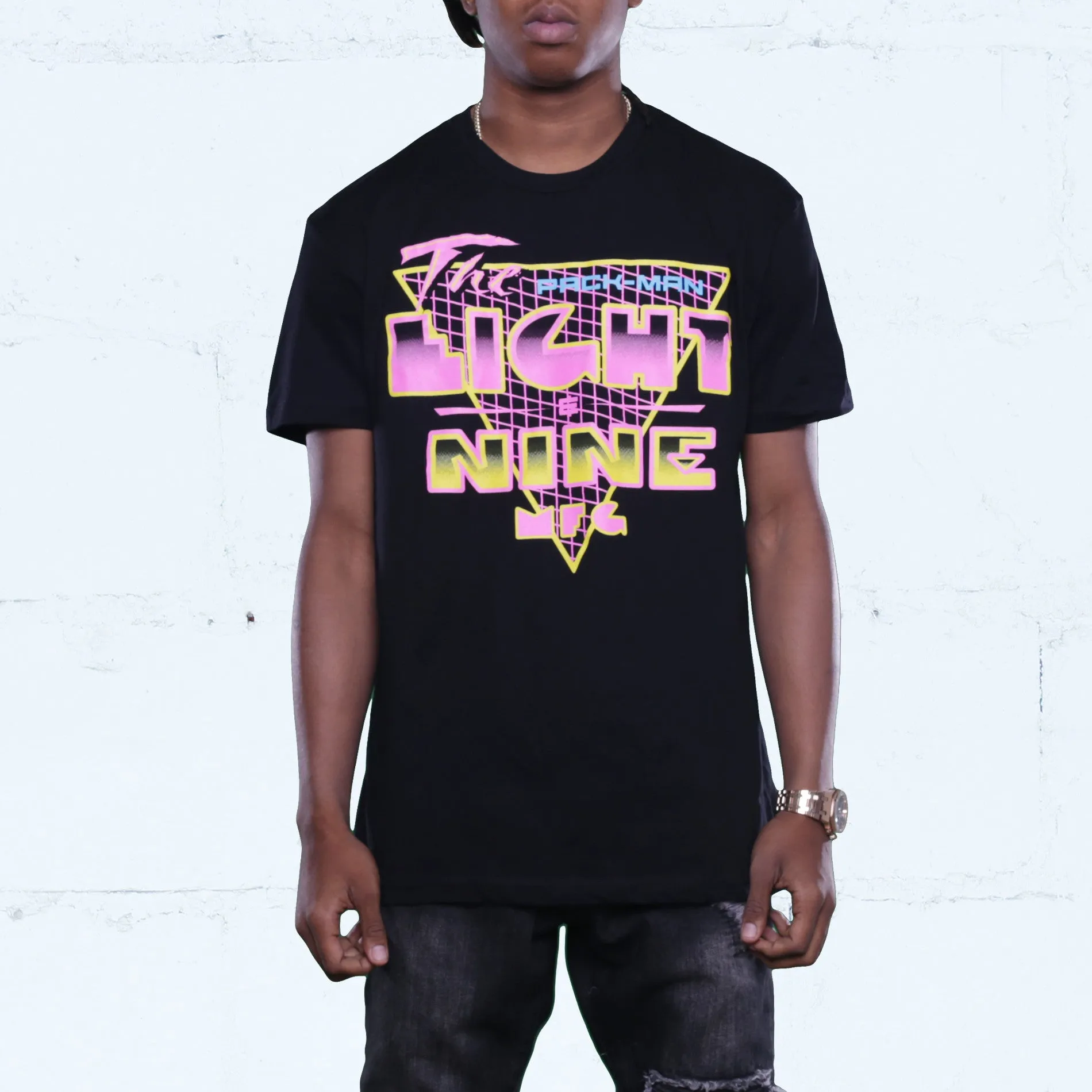 Pack Man T Shirt Black Neon