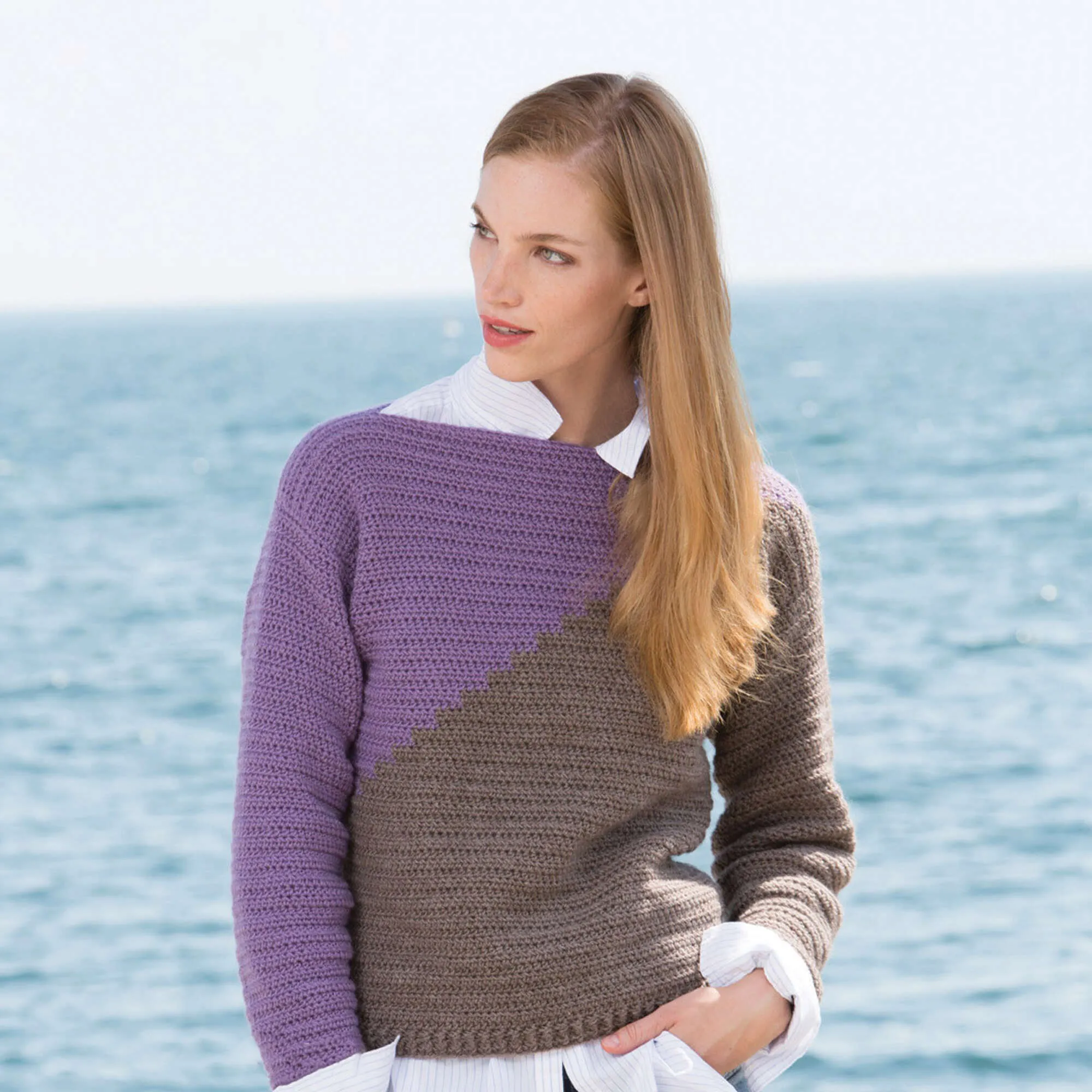 Patons Slanted And Enchanted Crochet Sweater