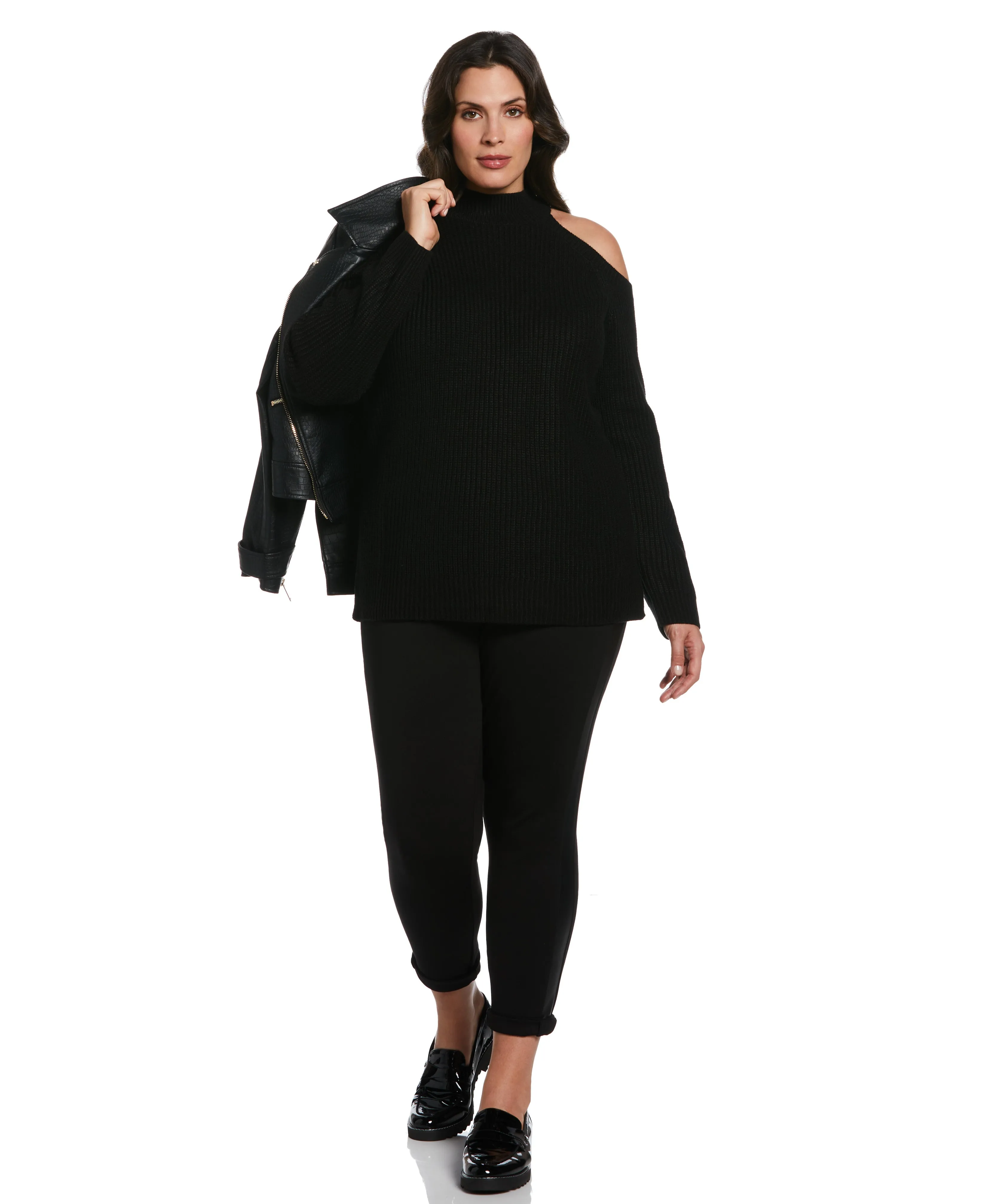 Plus Size Cold Shoulder Sweater Tunic