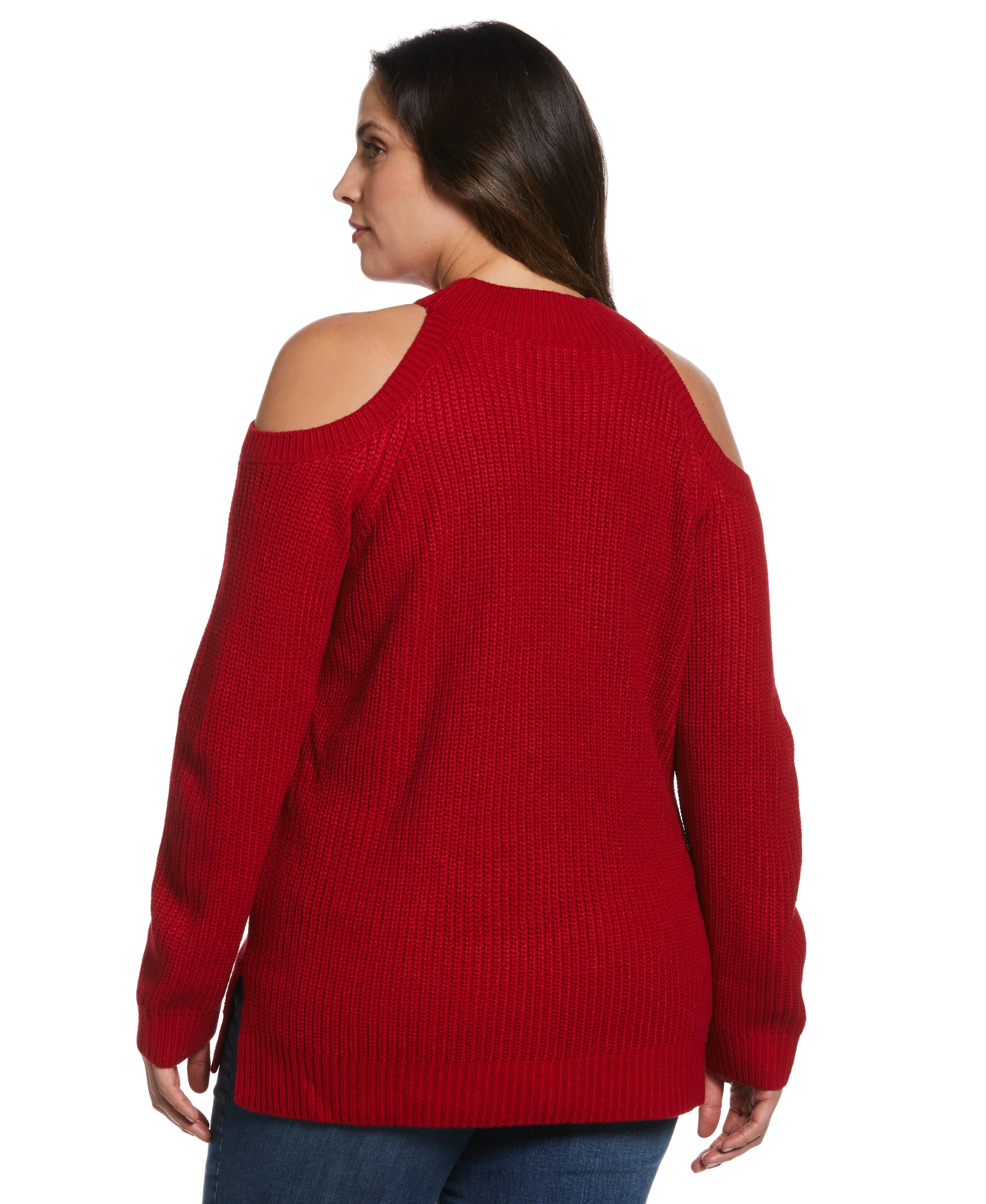 Plus Size Cold Shoulder Sweater Tunic