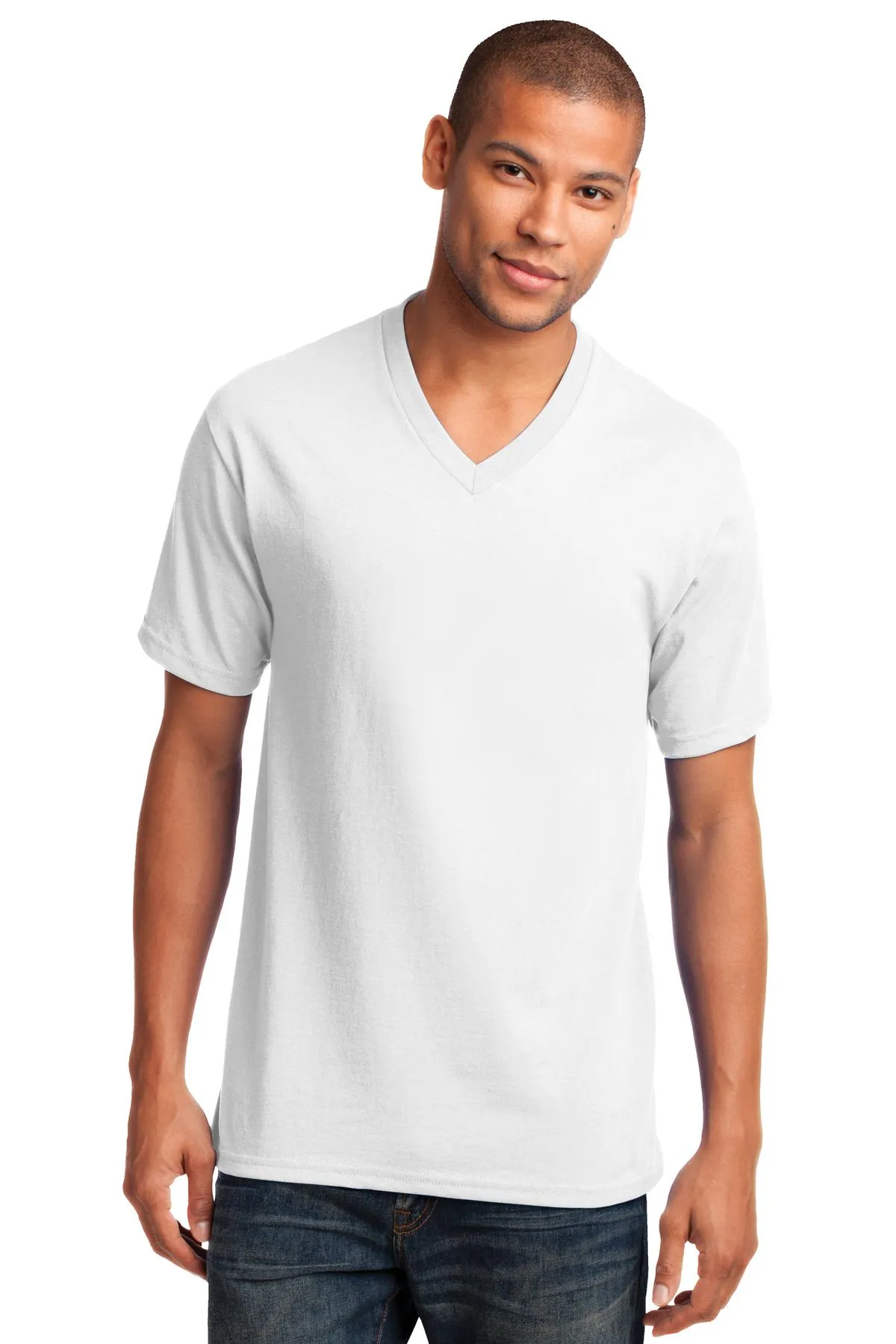 Port & Company® Core Cotton V-Neck Tee. PC54V