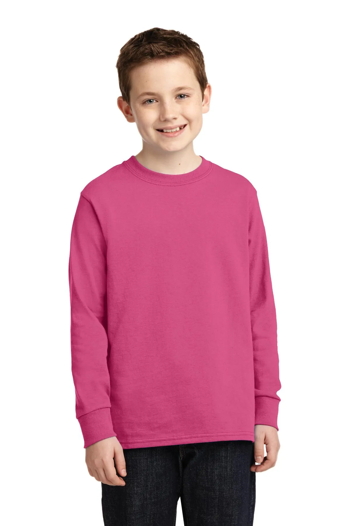 Port & Company® Youth Long Sleeve Core Cotton Tee. PC54YLS