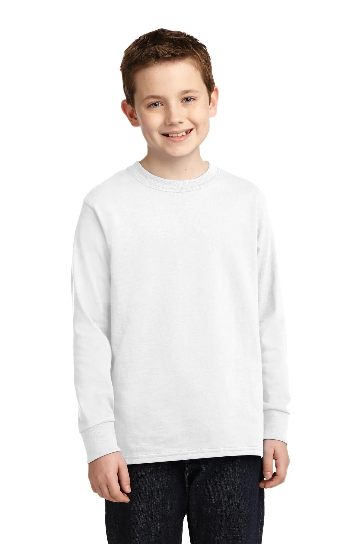 Port & Company® Youth Long Sleeve Core Cotton Tee. PC54YLS