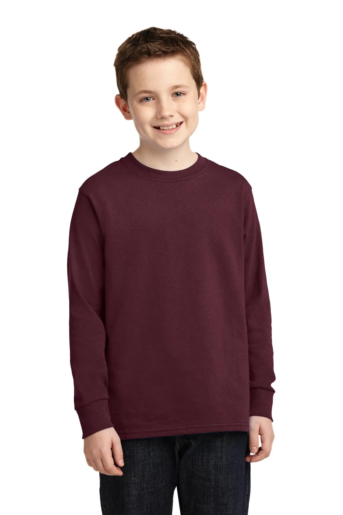 Port & Company® Youth Long Sleeve Core Cotton Tee. PC54YLS