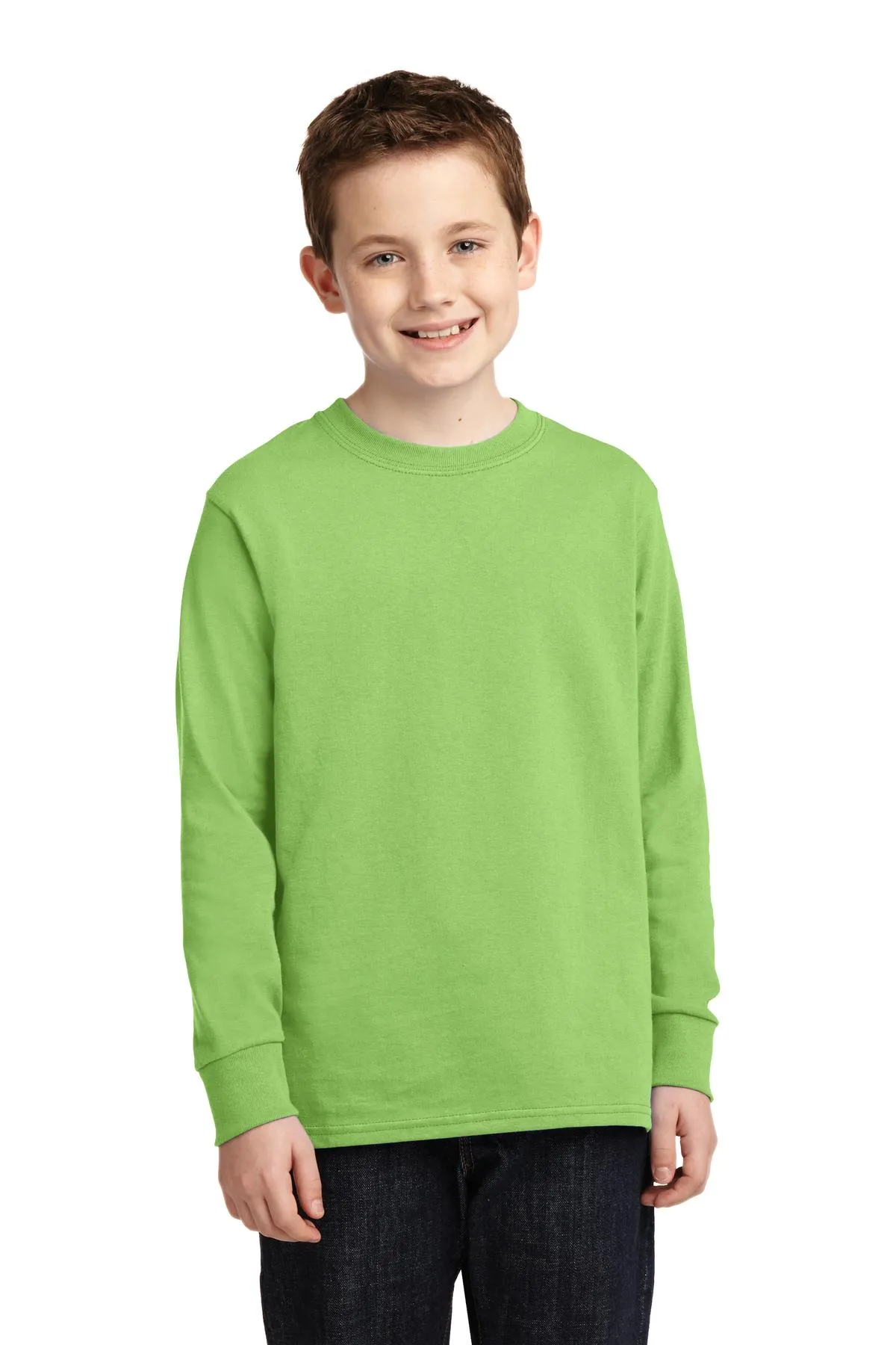 Port & Company® Youth Long Sleeve Core Cotton Tee. PC54YLS