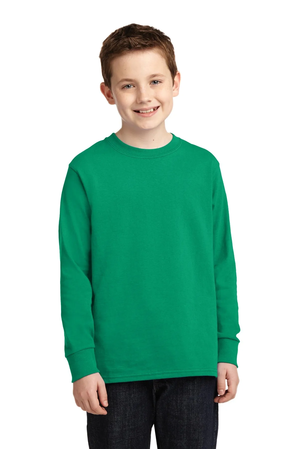 Port & Company® Youth Long Sleeve Core Cotton Tee. PC54YLS