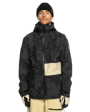 Quiksilver Sammy Carlson Stretch Quest Technical Snow Jacket - Tie Dye True Black