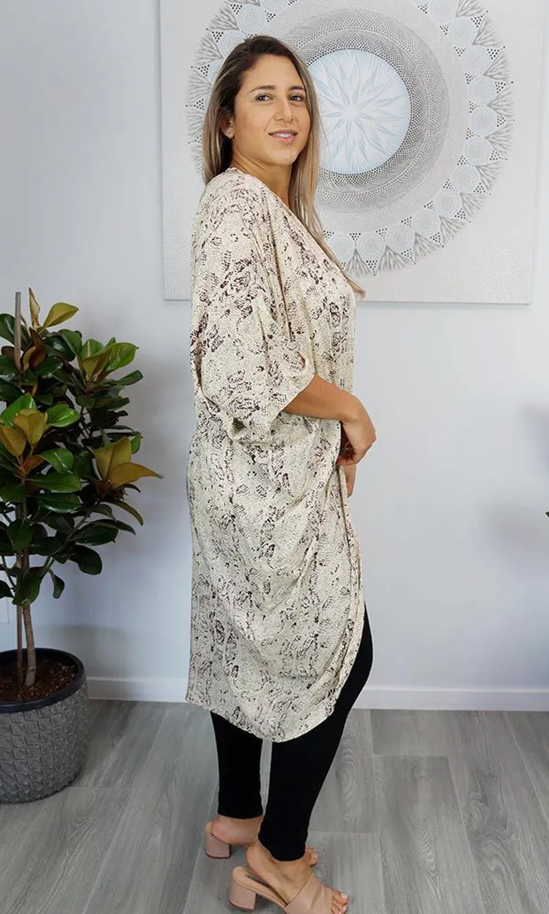 Rayon Cape Long Cobra Taupe