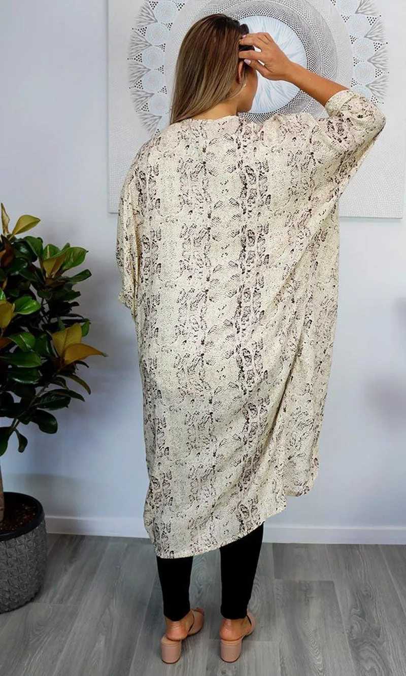 Rayon Cape Long Cobra Taupe