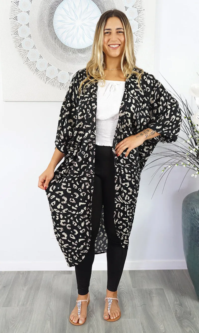 Rayon Cape Long Snake Black