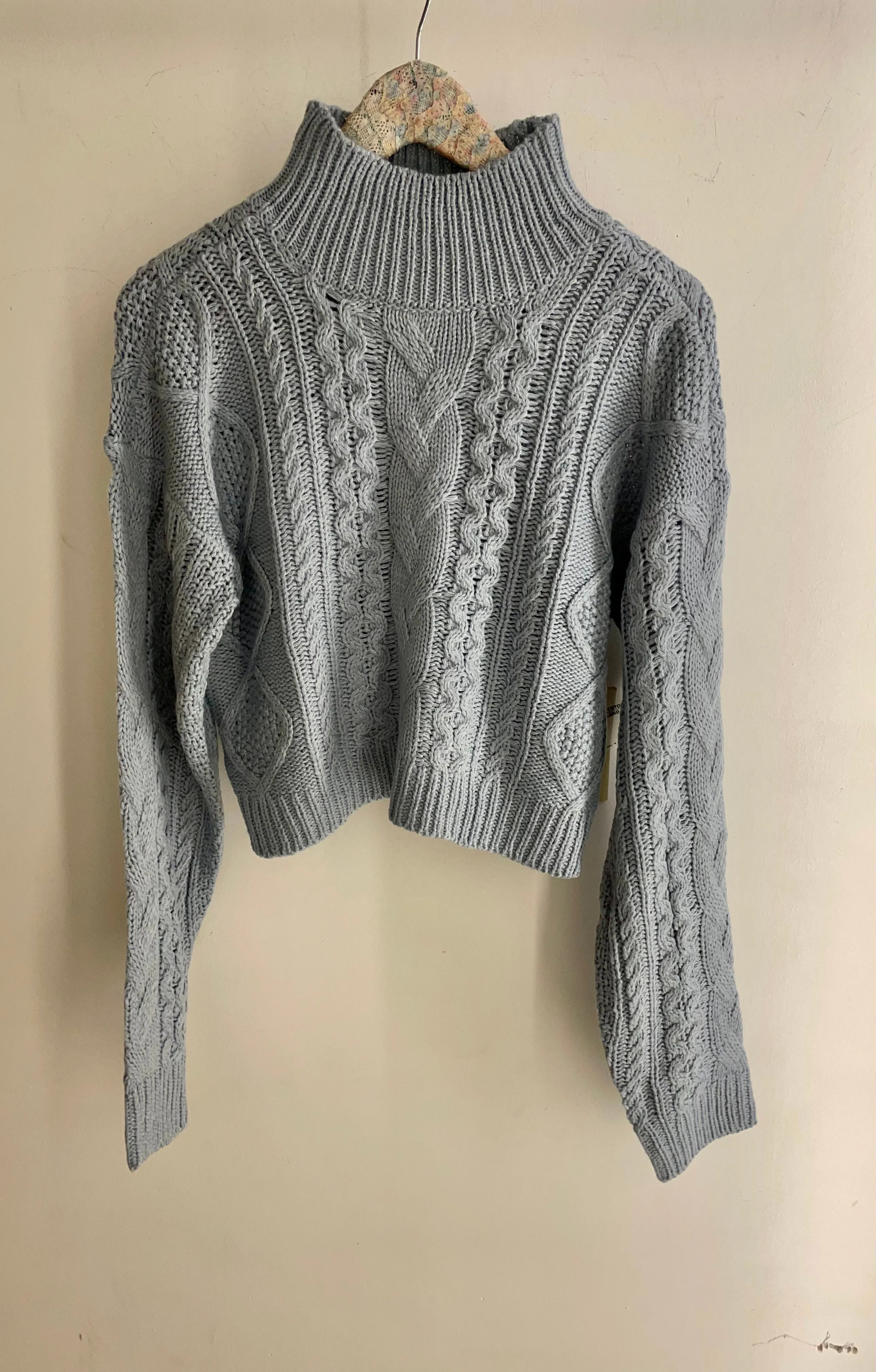 RDI Erin Crop Turtleneck Cable Sweater