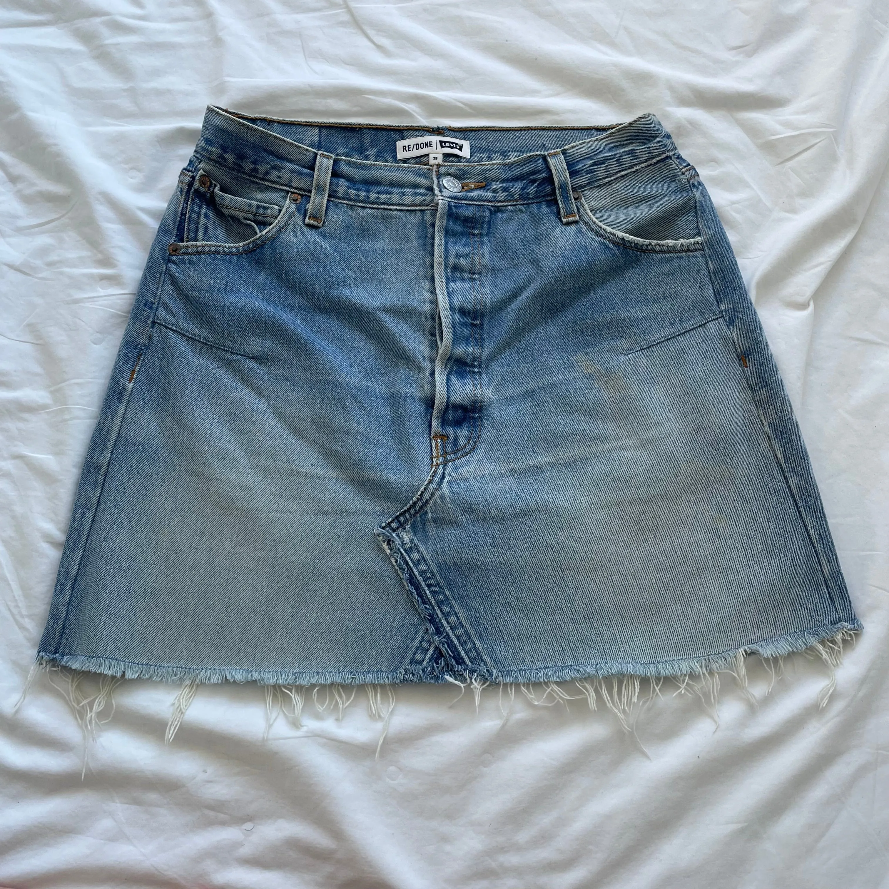 RE Done Levis Vintage Size 10 (28) RRP $400 Blue Casual Frayed