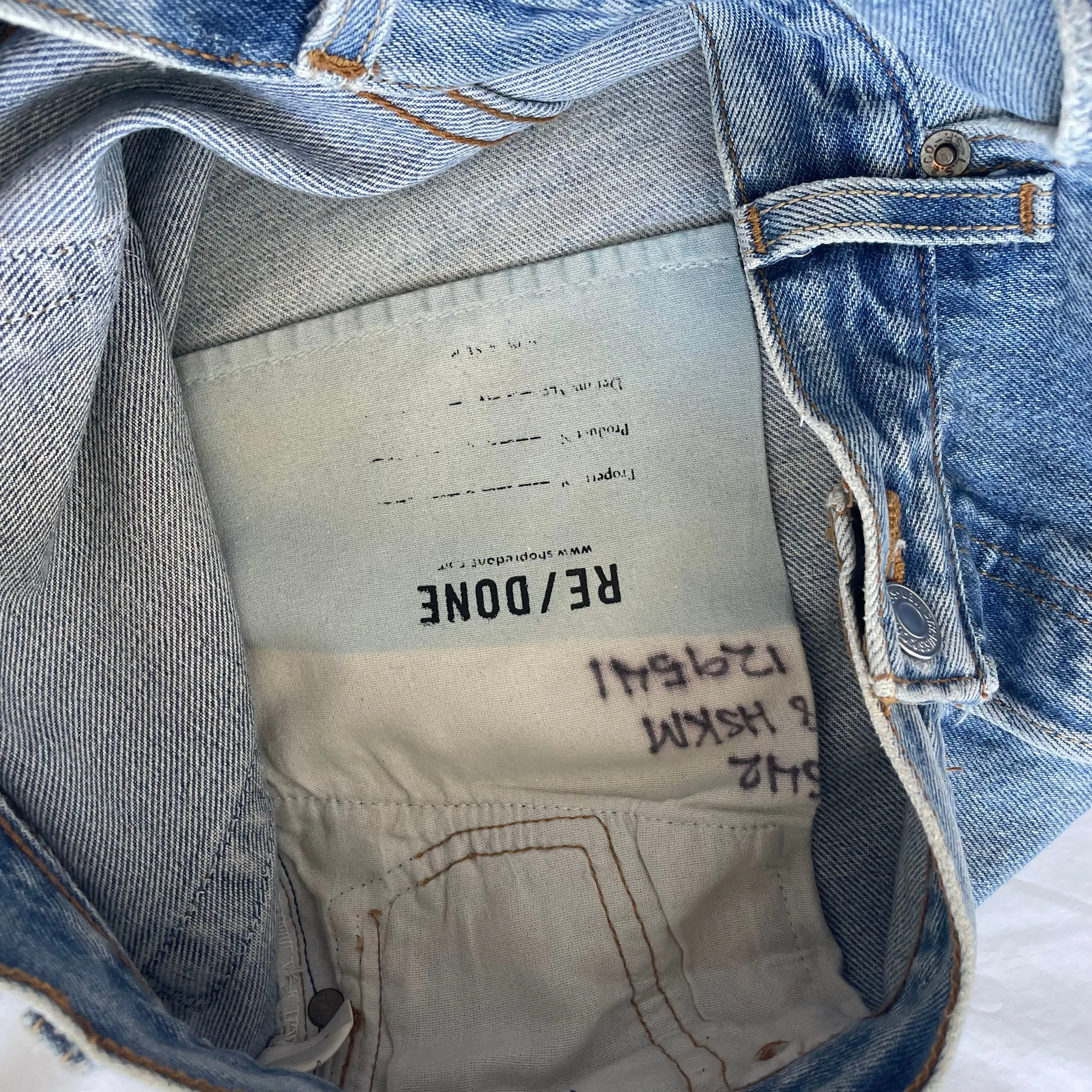 RE Done Levis Vintage Size 10 (28) RRP $400 Blue Casual Frayed