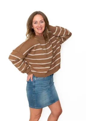 Relaxed Crop Sweater - Camel