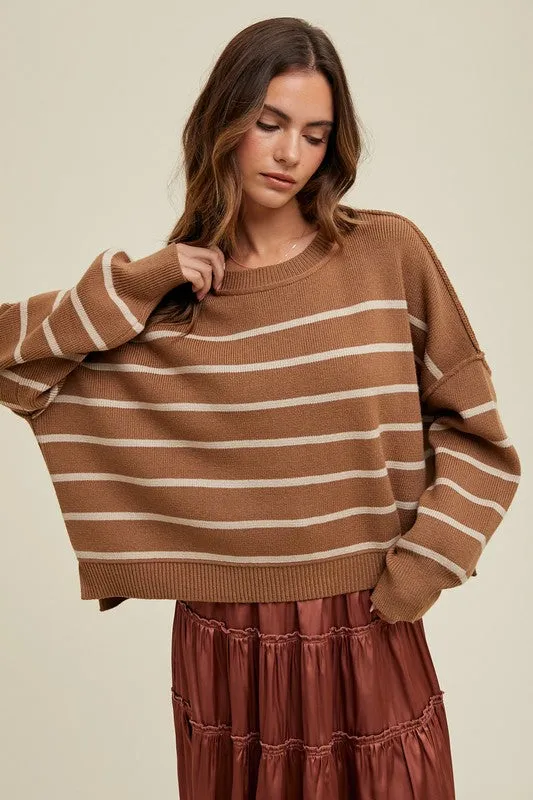 Relaxed Crop Sweater - Camel