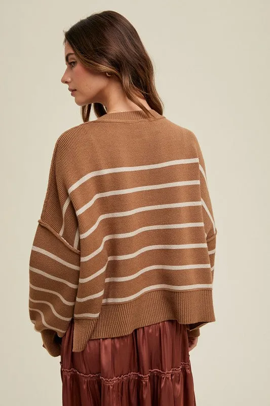 Relaxed Crop Sweater - Camel