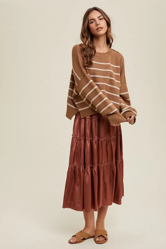 Relaxed Crop Sweater - Camel