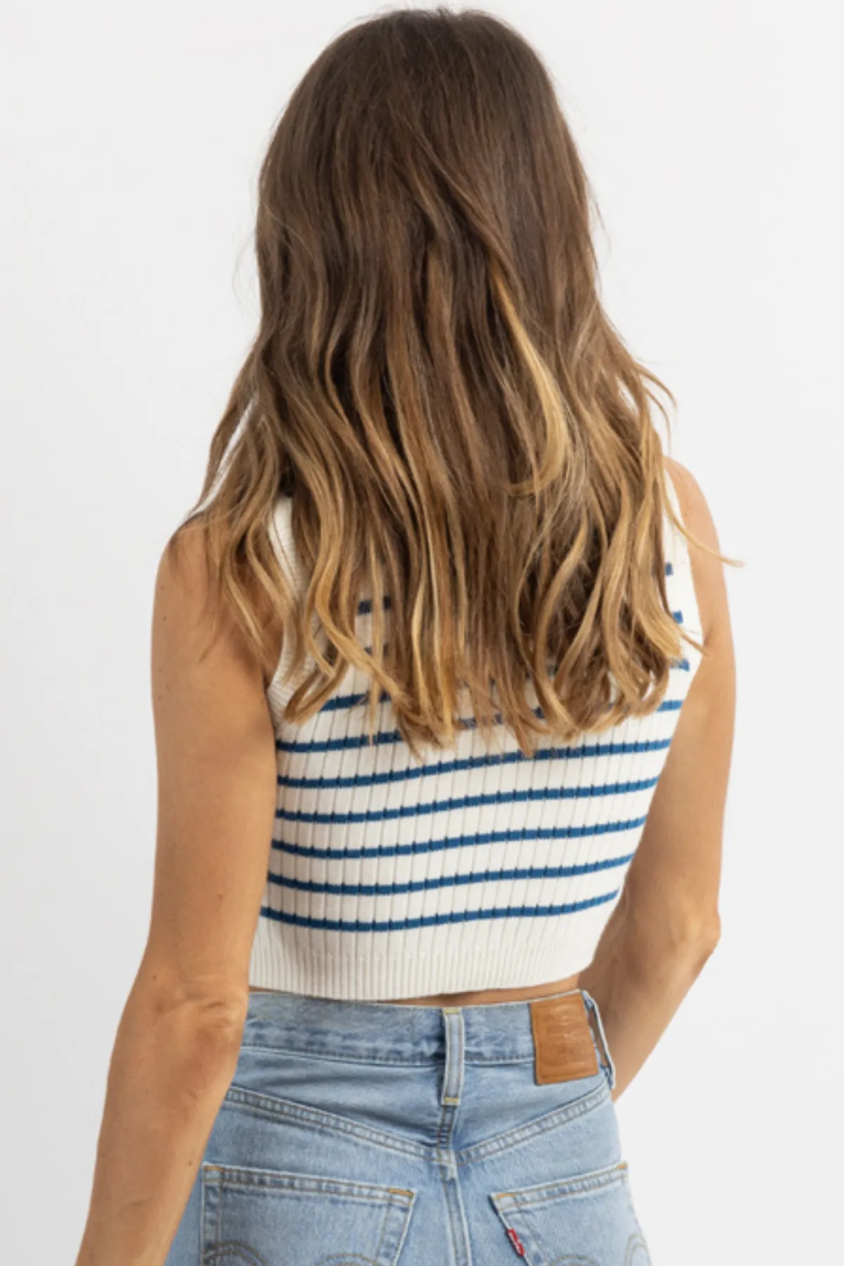 RETRO STRIPE BLUE TANK