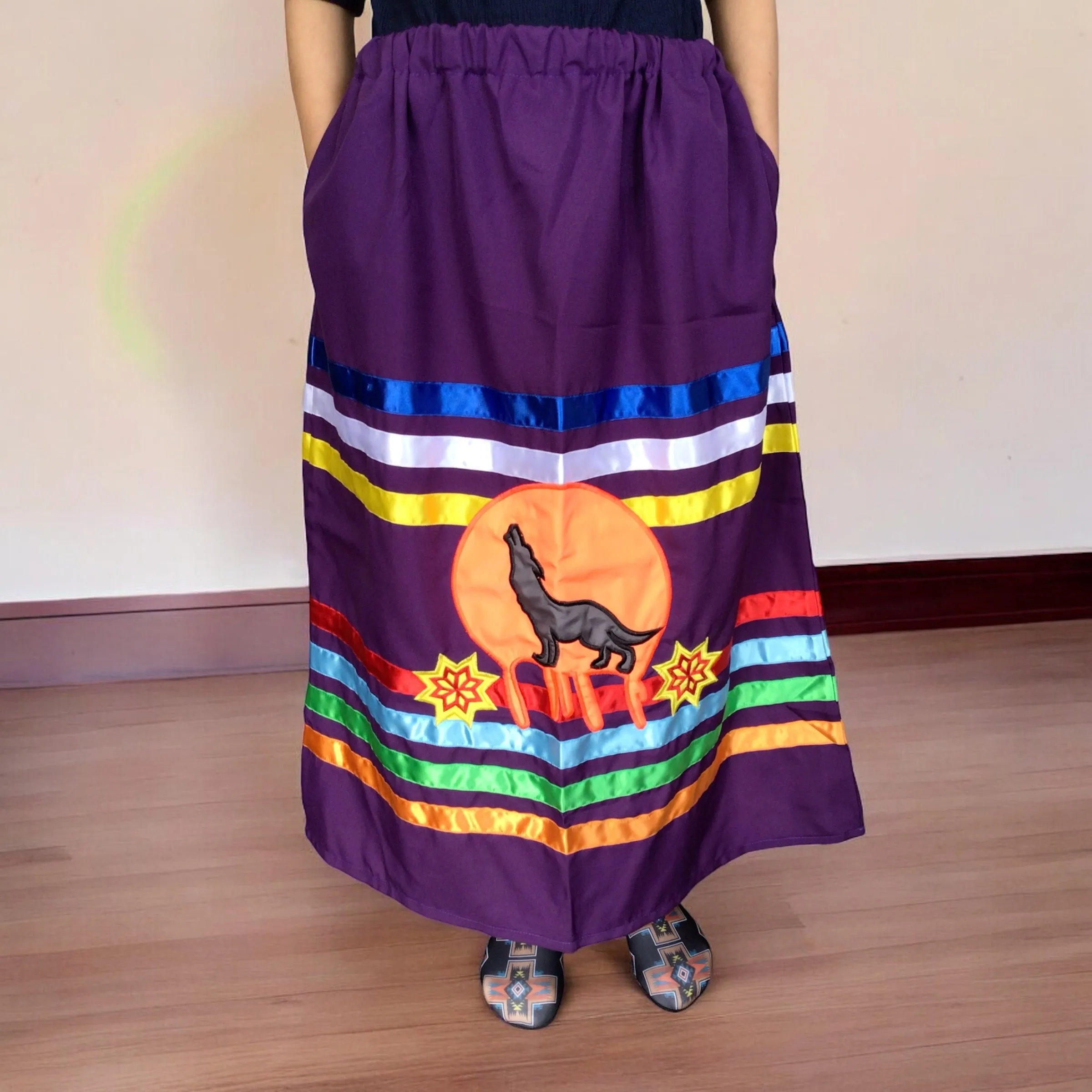 Ribbon skirt with Wolf