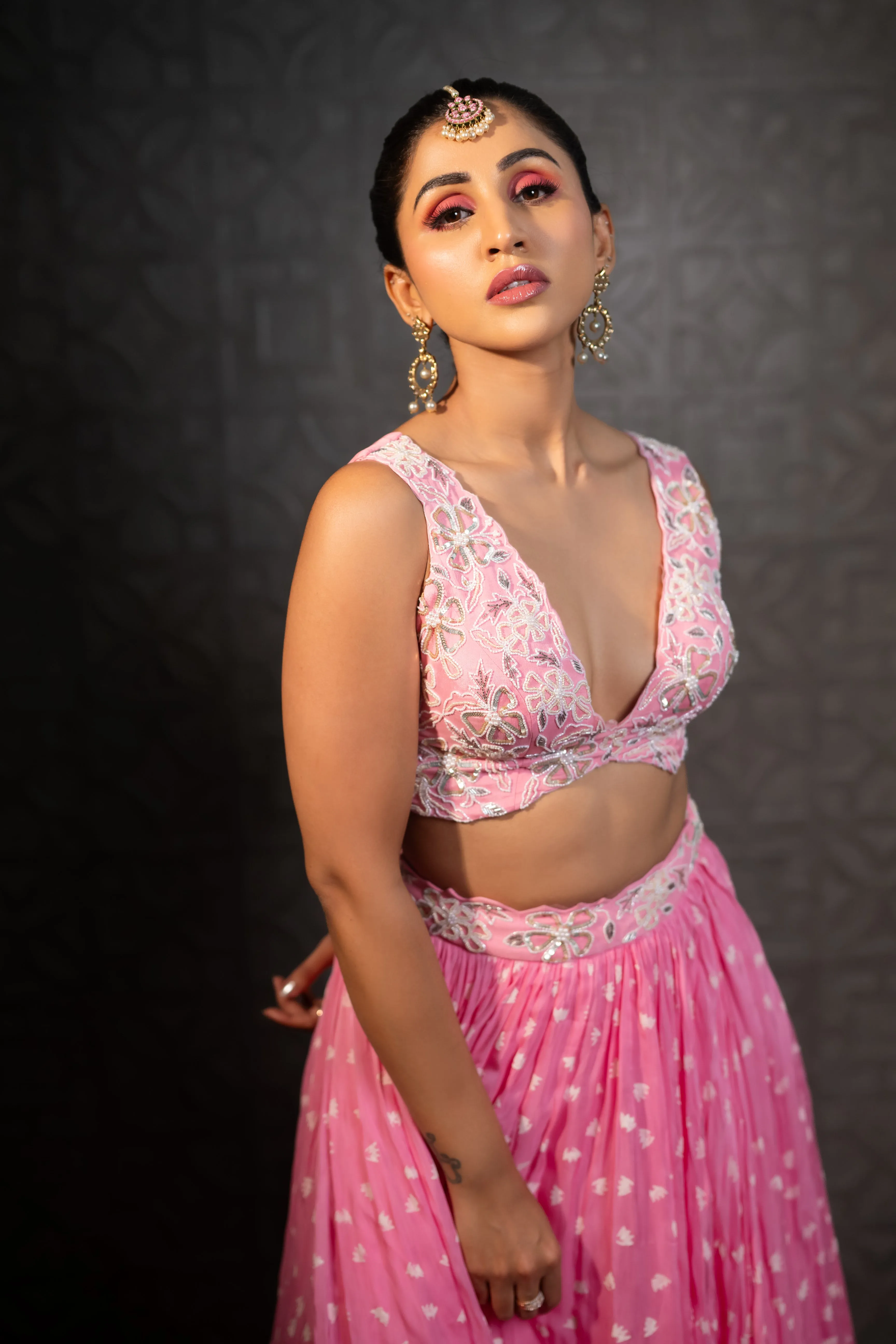 Rose Pink Zinnia Bustier