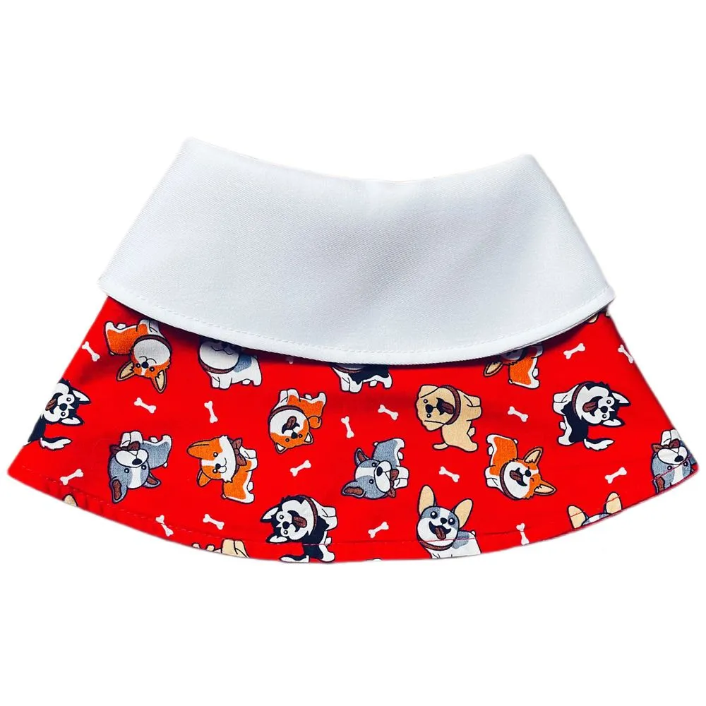 RuffCo Handcrafted Cape For Cats & Dogs (Red Puppies)