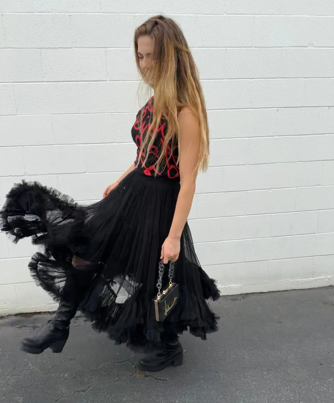 Ruffle Tulle Skirt