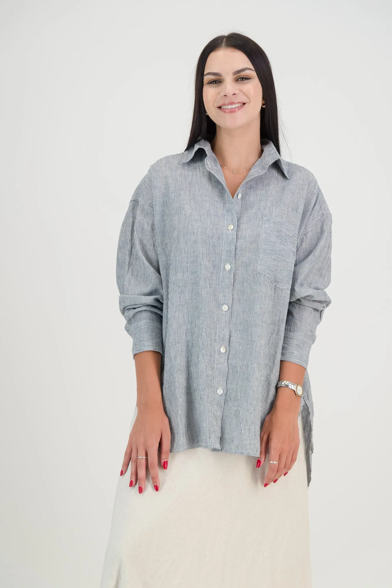 Sadie Linen Boyfriend Shirt