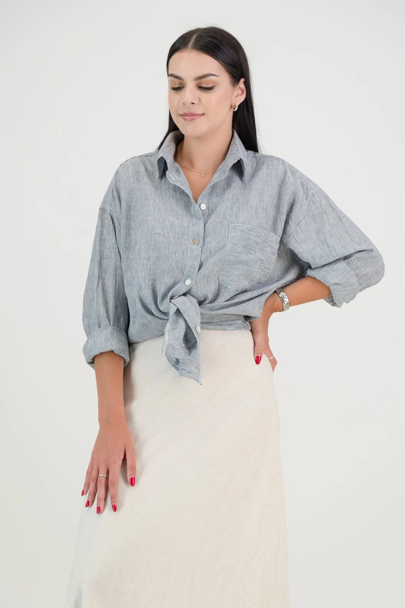 Sadie Linen Boyfriend Shirt