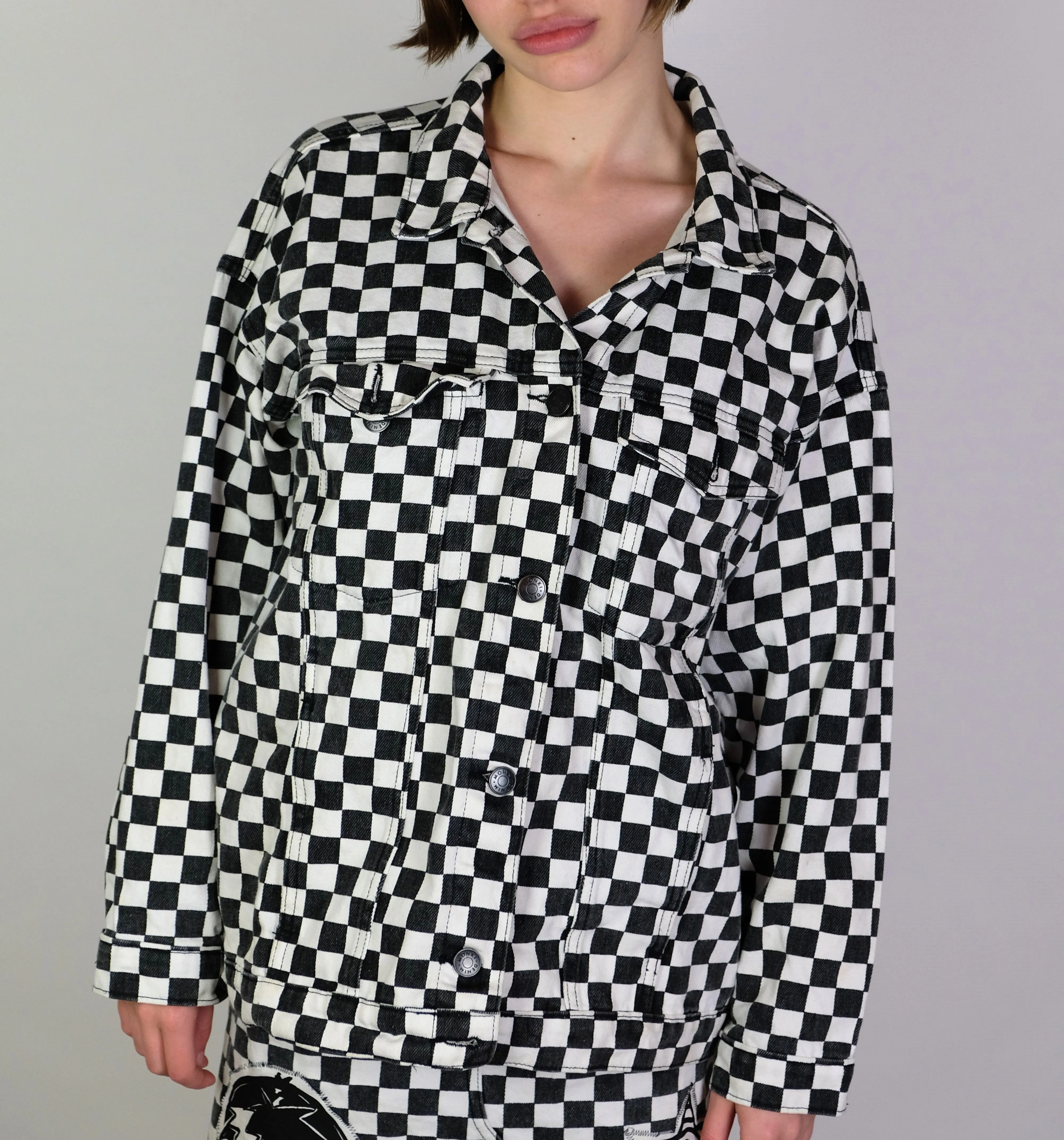 Screen Print Checker Jacket- S