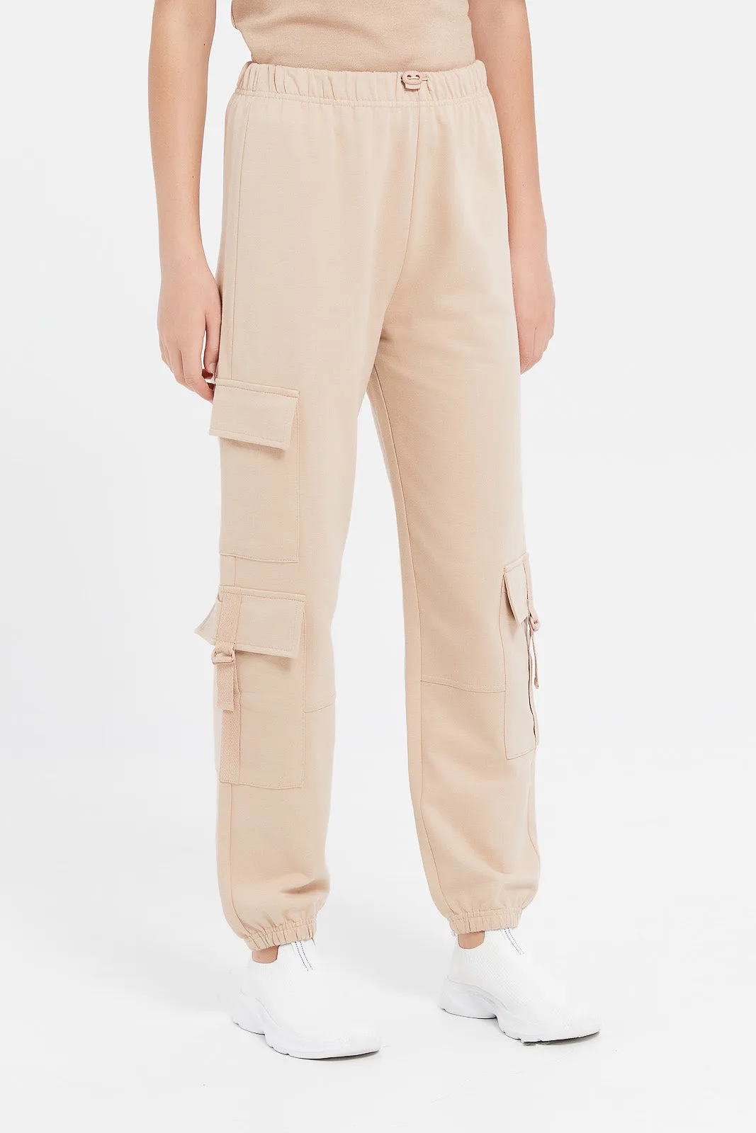 Senior Girls Beige Cargo Pants