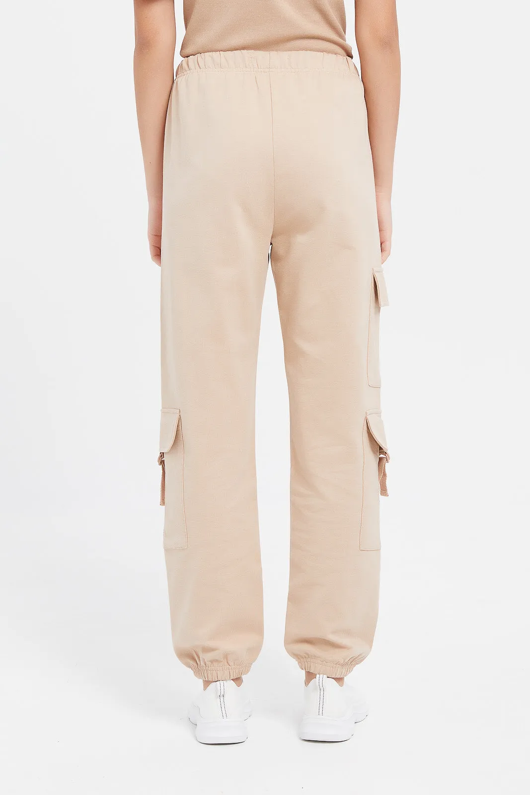 Senior Girls Beige Cargo Pants