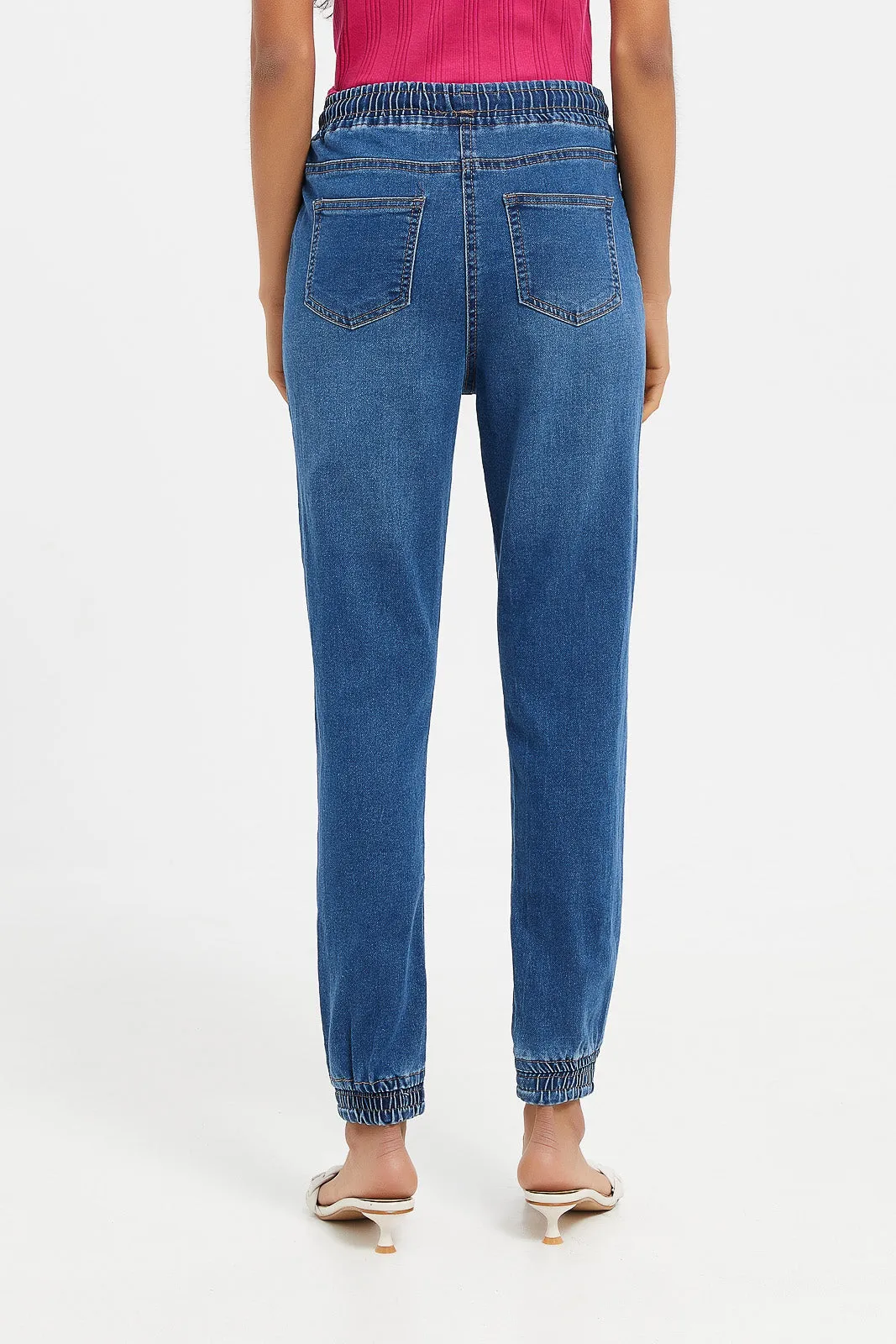 Senior Girls Blue Jogger Jeans