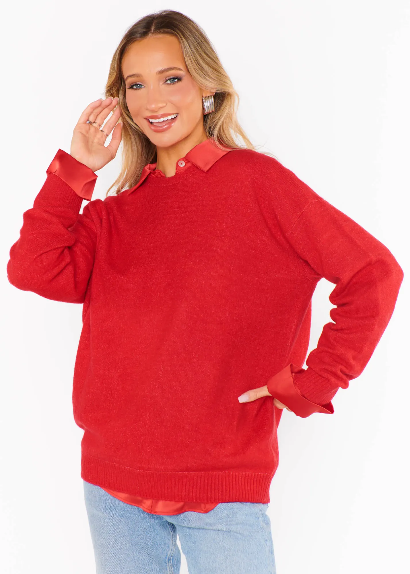 Show Me Your Mumu Feel Good Sweater - Red Knit