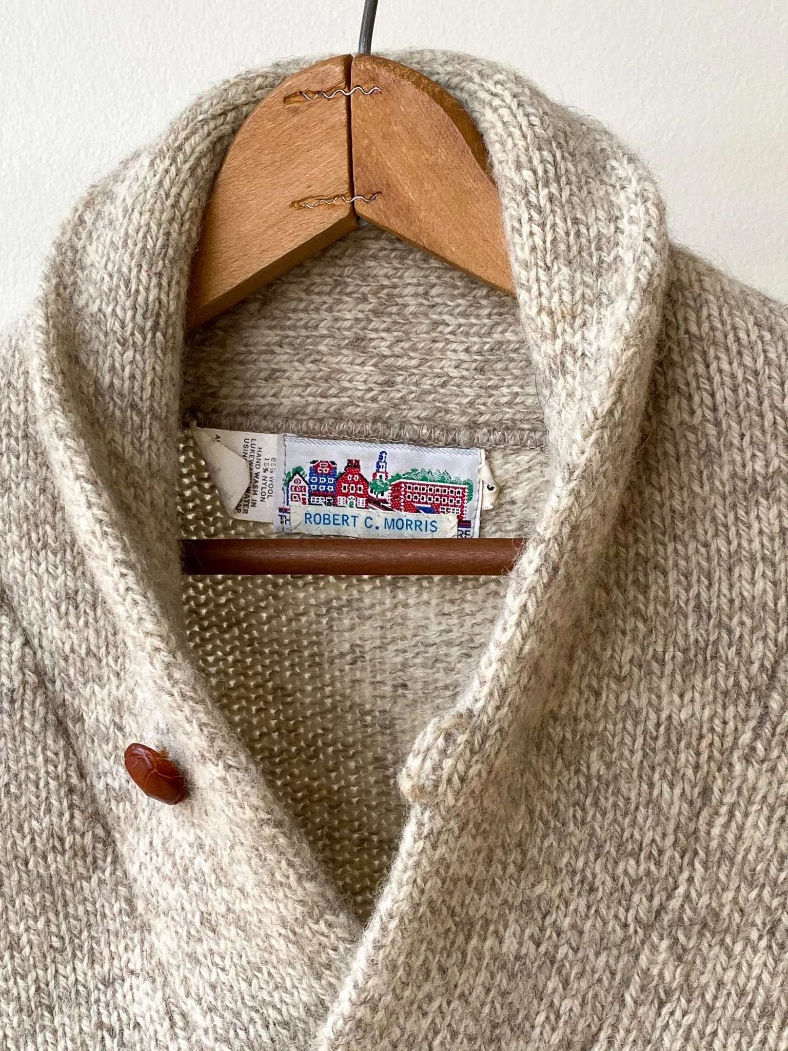 Single Button Wool Shawl Sweater—[S]