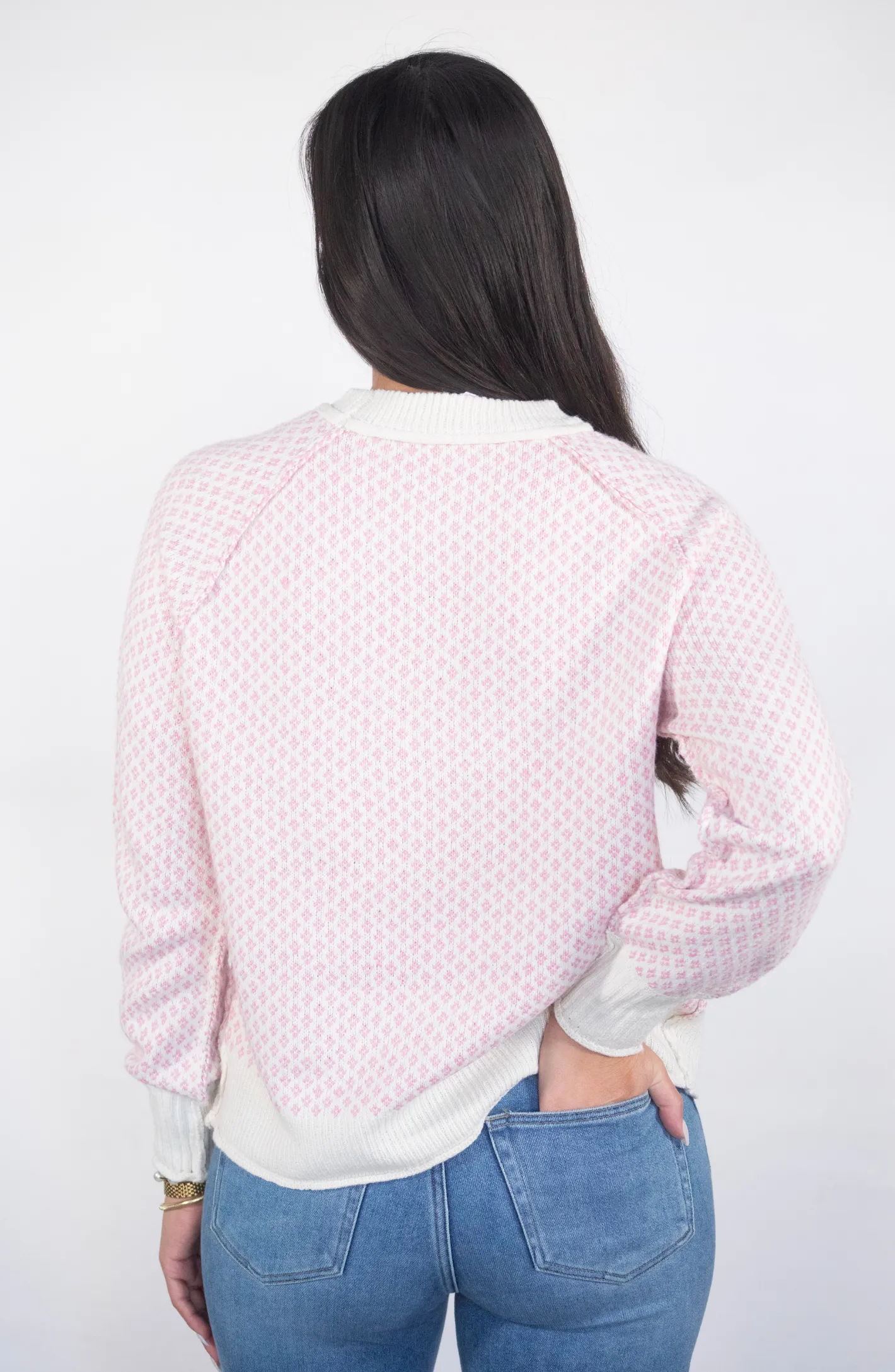 Something To Remember Pink Textured Sweater