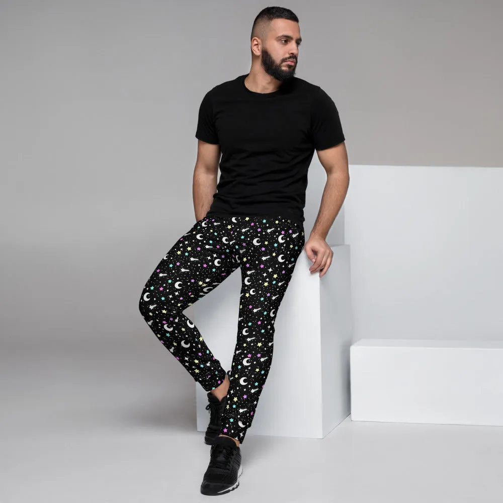 Starry Glitter Black Men's Joggers