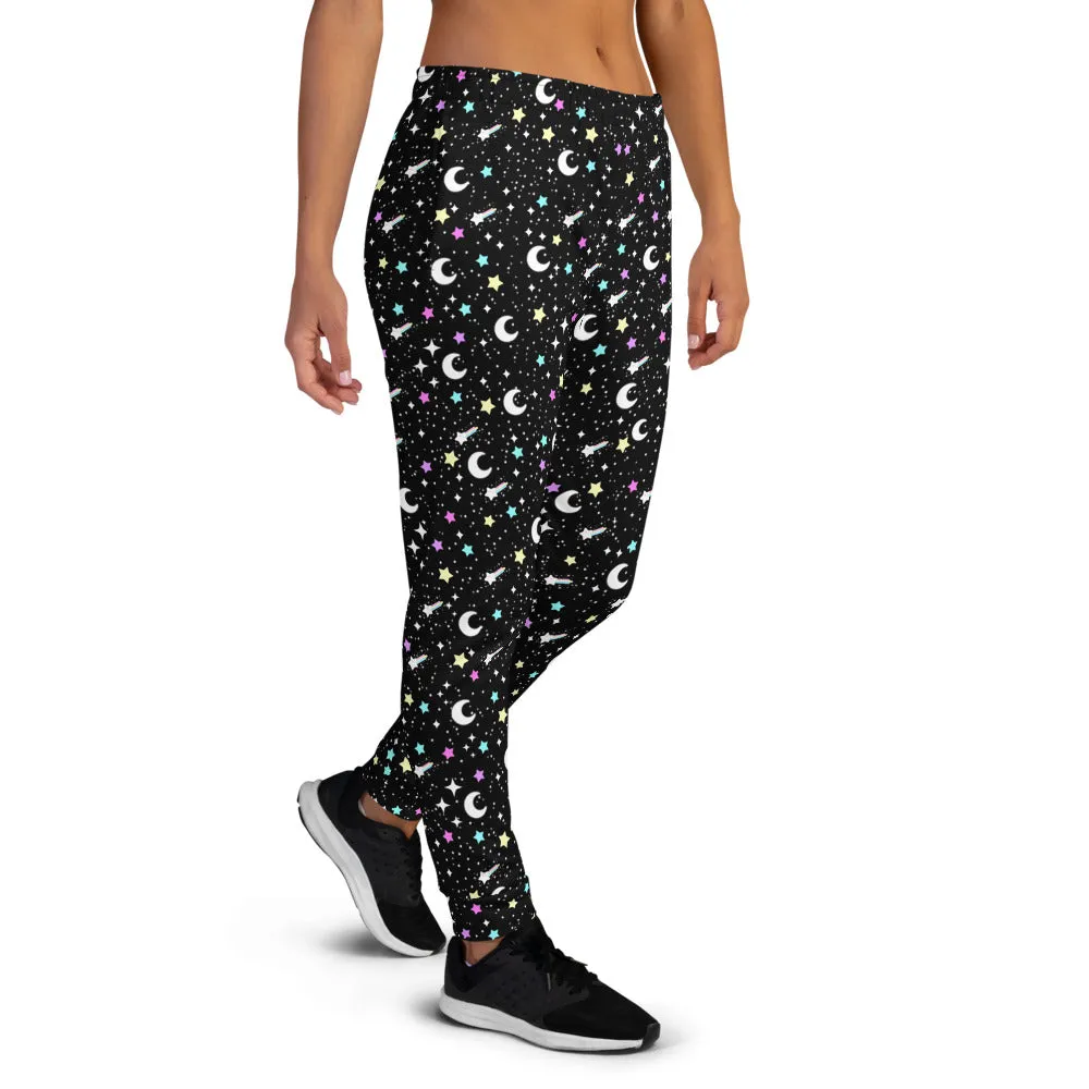 Starry Glitter Black Women's Joggers